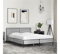 Bed Frame Home Bed Base Mattress Foundation Engineered Wood and Metal vidaXL