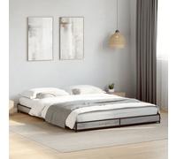 (grey sonoma, 120 x 200 cm/ 14.5 cm) vidaXL Bed Frame Bed Black 180x200 cm Super King Engineered Wood and Metal
