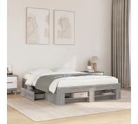 vidaXL Bed Frame without Mattress Grey Sonoma 120x200 cm Engineered Wood