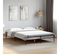 Bed Frame Grey Sonoma 135x190 cm Double Engineered Wood and Metal vidaXL