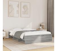 vidaXL Bed Frame Without Mattress Grey Sonoma 140X190 cm Engineered Wood, Grey