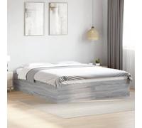 Bed Frame Base Grey Sonoma 150x200 cm King Size Engineered Wood vidaXL