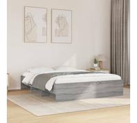 vidaXL Bed Frame Without Mattress Grey Sonoma 150X200 cm King Size Engineered Wood, Grey