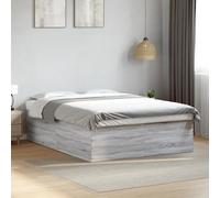 Bed Frame Home Base Bedstead Grey Sonoma 160x200 cm Engineered Wood vidaXL