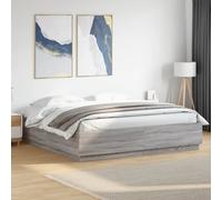 vidaXL Bed Frame Grey Sonoma 180x200 cm Super King Engineered Wood UK GF0