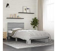 (grey sonoma, 75 x 190 cm) vidaXL Bed Frame Home Bed Base Sonoma Oak 90x200 cm Engineered Wood and Metal
