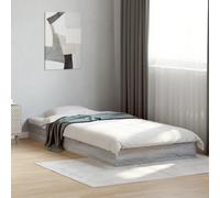 vidaXL Bed Frame without Mattress Grey Sonoma 75x190 cm Small Single Engineered Wood