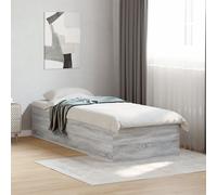 vidaXL Bed Frame without Mattress Grey Sonoma 75x190 cm Small Single Engineered Wood