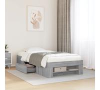 vidaXL Bed Frame without Mattress Grey Sonoma 90x190 cm Single Engineered Wood