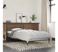 vidaXL Bed Frame Grey Sonoma 90x200 cm Engineered Wood and Metal