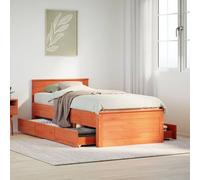 Bed Frame without Mattress&Headboard Wax Brown 75x190cm Solid Wood Pine vidaXL