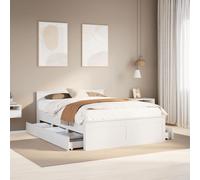vidaXL Bed Frame without Mattress&Headboard White 140x200 cm Solid Wood Pine