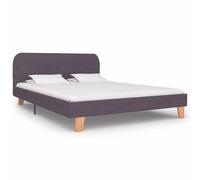 vidaXL Bed Frame without Mattress Home Bed Base Taupe Fabric 135x190 cm Double
