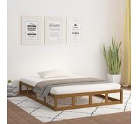 vidaXL Bed Frame without Mattress Honey Brown 120x190 cm Small Double Solid Wood
