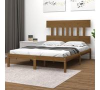 vidaXL Solid Wood Bed Frame Honey Brown 200x200 cm Bedstead Platform Bed Frame