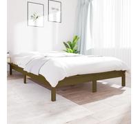 vidaXL Bed Frame without Mattress Honey Brown Double Solid Wood