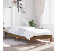 vidaXL Bed Frame without Mattress Honey Brown Single Solid Wood