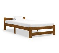 vidaXL Bed Frame Honey Brown Solid Pine Wood 90x200 cm (322005), Brown