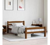 vidaXL Bed Frame without Mattress Honey Brown Solid Pinewood 100x200 cm