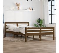 vidaXL Bed Frame without Mattress Honey Brown Solid Wood 120x190 cm Small Double