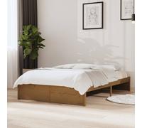 vidaXL Bed Frame without Mattress Honey Brown Solid Wood 120x190 cm Small Double