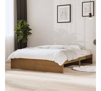 vidaXL Bed Frame without Mattress Honey Brown Solid Wood 140x200 cm