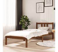 vidaXL Bed Frame without Mattress Honey Brown Solid Wood 75x190 cm Small Single