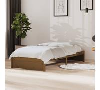 Bed frame Honey Brown Solid Pinewood 90x190 cm Single Slatted Wooden Rustic Look [EEK: A]
