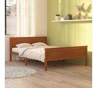 vidaXL Bed Frame Honey Brown Solid Wood Pine 120X200 cm, Brown