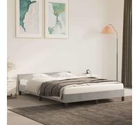 vidaXL Bed Frame without Mattress Light Grey 135x190cm Double Velvet