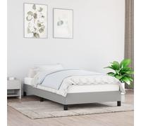 vidaXL Bed Frame without Mattress Light Grey 90x190 cm Single Single Fabric