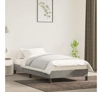 vidaXL Bed Frame without Mattress Light Grey 90x190 cm Single Single Velvet