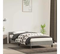 vidaXL Bed Frame without Mattress Light Grey 90x190cm Single Velvet