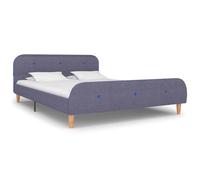 vidaXL Bed Frame without Mattress Bed Base Light Grey Fabric 135x190 cm Double