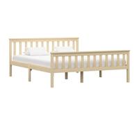 vidaXL Bed Frame without Mattress Natural Solid Pinewood 160x200 cm