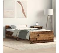 vidaXL Bed Frame without Mattress Old Wood 75x190 cm Engineered Wood