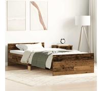 vidaXL Bed Frame without Mattress Old Wood 90x190 cm Single Engineered Wood