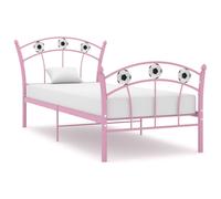 vidaXL Bed Frame without Mattress Pink Metal 90x200 cm