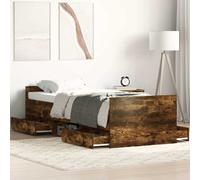 Bed Frame without Mattress Smoked Oak 100x200 cm