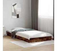vidaXL Bed Frame without Mattress Smoked Oak 100x200 cm Engineered Wood