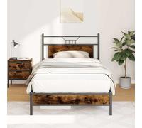 vidaXL Bed Frame without Mattress Smoked Oak 107x203 cm Engineered Wood