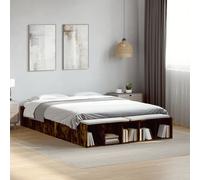 vidaXL Bed Frame without Mattress Smoked Oak 120x190 cm Small Double