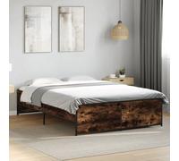 vidaXL Bed Frame without Mattress Smoked Oak 120x190 cm Small Double