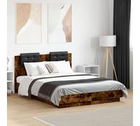 Vidaxl Bed Frame Without Mattress Smoked Oak 120X190 Cm Small Double