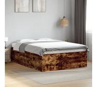 Bed Frame Base Smoked Oak 120x190 cm Small Double Engineered Wood vidaXL
