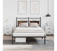 Bed Frame without Mattress Engineered Wood Bed Base Single Bed vidaXL