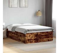 Bed Frame Home Base Bedstead Smoked Oak 120x200 cm Engineered Wood vidaXL