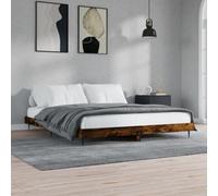 vidaXL Bed Frame without Mattress Smoked Oak 120x200 cm Engineered Wood