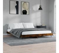 vidaXL Bed Frame without Mattress Smoked Oak 120x200 cm Engineered Wood