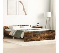 vidaXL Bed Frame without Mattress Smoked Oak 140x190 cm